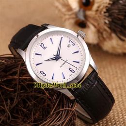 New Master Control White Dial Automatic Mens Watch Silver Case Date Leather Strap Sapphire Glass High Quality Gents Watches289M255B