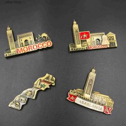 Fridge Magnets Casablanca tourist souvenirs magnetic metal refrigerant magnetic stickers frictional magnetism Y240322