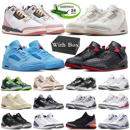 With Box jumpman 3 3s basketball shoes Bred Rio Palomino Ivory White Cement Reimagined Wizards Vintage Floral Off Noir mens trainers women sneakers sports