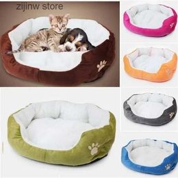 Cat Beds Furniture New Pet Nest Velvet Dog Mat Pet House Winter Warm and Waterproof Dog Bed Y240322