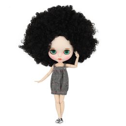 ICY DBS Blyth Doll 16 bjd 30cm nude joint body with white skin black curly hair and matte face girl gift toy 240307