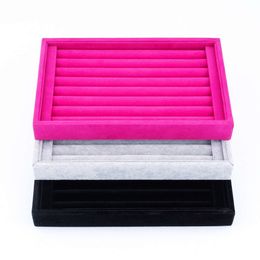 Veet Suede Ring Earrings Organiser Ear Studs Display Stand Holder Rack Showcase Plate Fashion Jewellery Box Case Casket