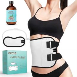 Massaging Neck Pillowws opove Castor Oil Pack Wrap With Castor Oil Reusable Pads Kit for Liver Detox Fibroids Thyroid Neck Washable Body Massage Tool 240322