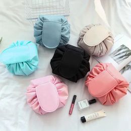 Cosmetic Bags High Capacity Lazy Bag Drawstring Storage Korean Style Leisure Fold Portable Travel Drop