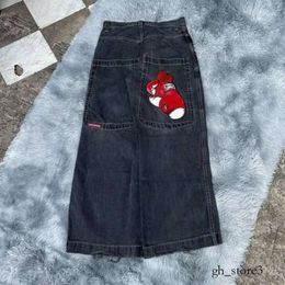 Джинсы jnco Мужские джинсы Уличная одежда JNCO Y2k Хип-хоп Мультфильм Графический принт Винтаж Мешковатые черные брюки Мужчины Женщины Широкие брюки с высокой талией 695