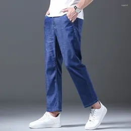 Men's Jeans Spring And Summer Baggy Korean Streetwear Fashion Hip Hop Straight Wide Leg Trousers Couple Casual Pants Light Blue