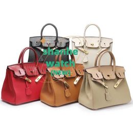 Original Tote Bag High end leather bag with crocodile pattern cover and togo lychee patchwork womens handbag 25 30