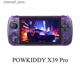 Game Controllers Joysticks POWKIDDY X39 Pro Handheld Game Player 4.5 Inch Ips Screen Retro Game Console PS1 Support Wired Controllers Childrens giftsY240322
