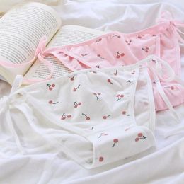 Women's Panties Bandage Underwear Cherry Seamless For Women DIY Tie Bow Kawaii Lingerie Loli Girl