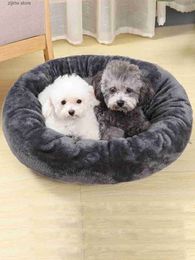 kennels pens Pet Dog Bed Comfortable Doughnut Round Dog Shelter Super Soft Washable Dog and Cat Mat Bed Winter Warm Dog House Direct Delivery Y240322