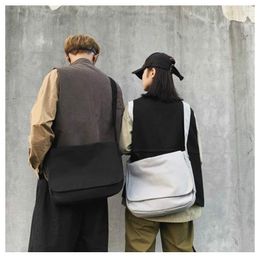 Bag Unisex Large Woman Messenger Bags Japanese Canvas Shoulder Crossbody For Women Cotton Cloth Big Lady Satchels