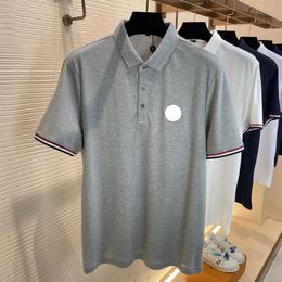 Franska mäns designer lyx varumärke polo t-shirt sommar mode andas kortärmad lapel casual topp