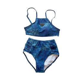 Podzielony strój kąpielowy woman womans prra designer dwuczęściowy garnitur kąpielowy kowboj niebieski pasek kształt strojów kąpiel