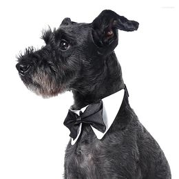 Dog Apparel Gentleman Style Black Bow Tie For Pets Dogs Wedding Accessories Grooming Bowtie Pet Necktie Adjustable Collar Party