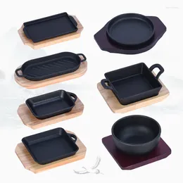 Pans Home Fried Steak Plate Commercial Barbecue Pot Induction Cooker Gas Iron Pan Frying Plates Burning