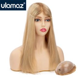 Toppers Injected Skin Pu Topper For Women 100% Chinese Cuticle Remy Human Hair Wigs Silky Straight Hairpiece For Women Wig Free Shipping