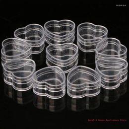 Storage Bottles 10Pcs Plastic Heart Cream Box Cosmetic For Case Transparent Makeup Contain 95AC