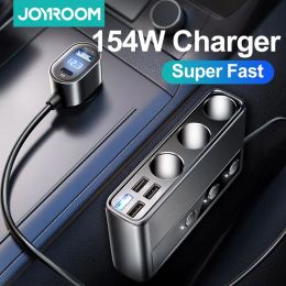 Joyroom 154W Car Charger Adapter 9 in 1 PD 3 Socket Cigarette Lighter Splitter Charge Car cigarette lighter adapter with three sockets +six ports PD+QC3.0+USB*4