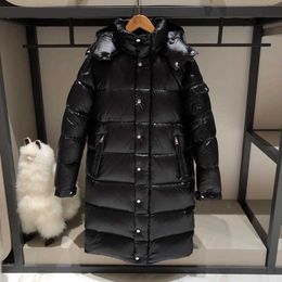 France mon Mens Designer Jacket Winter Warm Windproof Down Jacket Shiny Matte Material Asian size couple models Womens Clothing The hat is removable long Coat