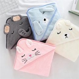 Blankets Unisex Baby Bath Towels Super Soft Coral Fleece Cute Animal Hooded Infant Boys And Girls Warm Sleeping Blanket