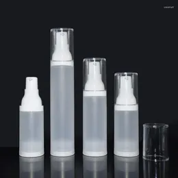 Storage Bottles 15ml 30ml 50ml Press Vacuum Lotion Bottle White Airless Pump Cosmetics DIY Travel Sub-bottle Refillable