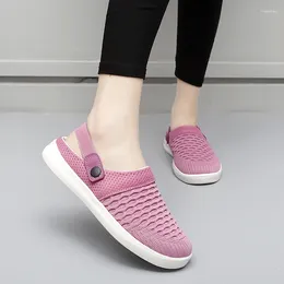 Casual Shoes Summer Women Breathable Half Loafers Women's Slip On Flat Couple Lightweight Mesh Sneakers Plus Size 35-46