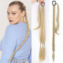 Ponytails Ponytails AZQUEEN Synthetic Long Braided Ponytail Hair 85CM Natural Blonde Braid Pony Tail with Hair Elastic Band for Women