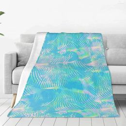 Blankets Wave-green Abstract Texture Flannel Water Fluorescence Abstraction Awesome Throw Blanket For Bed Sofa Couch Bedspread