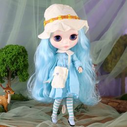 ICY DBS Blyth Doll Heavy Metal Wavy Hair White Skin Joint Body Neo 16 BJD Ob24 Anime Girl Toys 240311