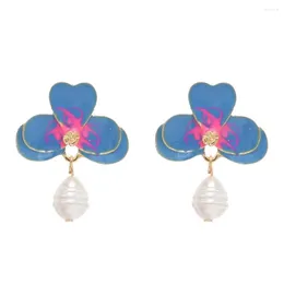 Dangle Earrings 8 Colors Cute Dripping Flower Pearl Drop For Women Japanese Korean Style Spring And Summer Travel Fashion Jewelry Gifts