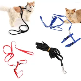 Dog Collars Pet Traction Training Cat Rope Safety Cord Puppy Adjustable Belt Nylon Harness Kitten Collar