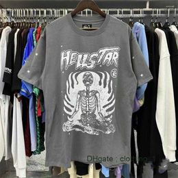 Mens T Shirts Reach Your Inner Peace Hellstar Skull Tee Men Women Grey Hell Star T-shirt High Quality Tops Short Sleeve NKJF IMFI