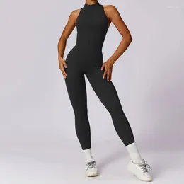 Active Sets Women's Tracksuit Yoga Set Jumpsuits One Piece Workout Long Sleeve Rompers Gym Beautiful Back