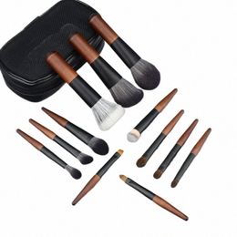 portable 8/12pcs Mini Makeup Brush Sets Wool Fibre Beauty Tool Foundati Brush Set Cosmetic Brushes For Women x898#