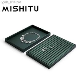 Jewellery Boxes MISHITU Advanced Display Tray Green Necklace Ring Earrings Tray Jewellery Organiser Jewellery Tray Display Props Box L240323