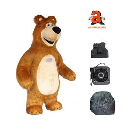 Mascot Costumes Giant Iatable Bear Mascot Costume Adult Full Blow Up Suit for Entertainment Carnival Fancy Dress Character Outfit