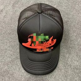 New Baseball Wave Hat Letter Embroidered Curved Fashion Travel Mesh Breathable Men's Hip Hop Hat Graffiti Truck Driver HatAA8S16