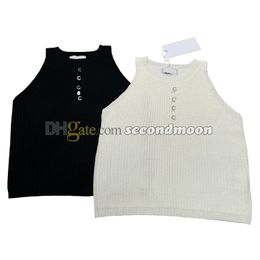 Sexy Hollow Vest Women Knitted Tanks Top Crew Neck Knits Vests Spring Summer Sexy Tank Tops