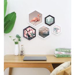 Frame Creative Hexagon Photo Frame Polygon Culture Photo Wall Living Room Company School Decoration Round Rhombus Combination