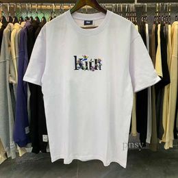 Kith T Shirt Men's Black White Apricot Casual KITH Tee Men Women Kith Classic Flower Bird Print Kith T Shirt Loose Short Sleeve with Tag Kith Hoodie 967