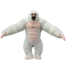 Mascot Costumes 2m/2.6m White Gorilla Iatable Costume Adult Full Body Walking Mascot Blow Up Dress Kingkong Outfit for Halloween