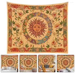 Tapestries Sun Moon Tapestry Office Decor And Pattern Hanging Blanket Background Wall Brushed Fabric Home Decoration Festival Party