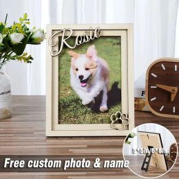 Frame Personalised Photo Frame Custom Wooden Pet Picture Frame With Photo&Name Gifts for Dog Cat Horse Lovers Dropshipping