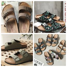GAI cork slippers for external wear cross-border large-sized foreign trade sandals and slippers one word double button beach shoes Haken shoes COOL 36-46