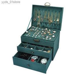 Jewelry Boxes Ring Holder Necklace Casket New 2023 Classical Velvet Jewelry Box 4 Colors 307 Model L240323