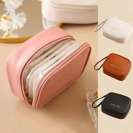 Storage Bags PU Napkin Bag Soft Sanitary Pad And Tampon Pouch Pads Small Organizer Purse Mini For Women