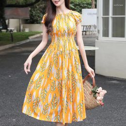 Party Dresses Summer Floral For Women 2024 Korean Fashion Women's Sundresses Short Sleeve Vintage Clothing