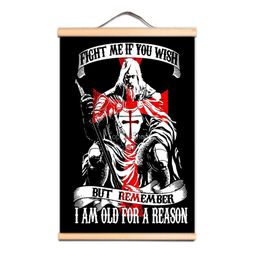 Upgrade Your Room and Studio Decor with Knights Templar Wall Art Poster and Medieval Crusader Warrior Poster Canvas Scroll Painting LZ01