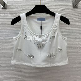 Summer Tank Top Women White Vest Crop Top Embroidery Sexy Tank Top Casual Sleeveless Backless Top Shirts