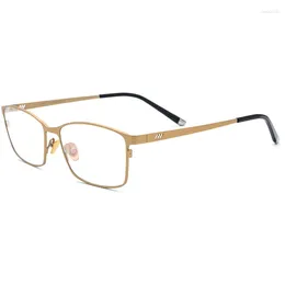 Sunglasses Frames Pure Titanium Men's Rectangle Glasses Frame Ultra-light Fashion Optical Eyeglasses Women's Half-frame Plano Lens